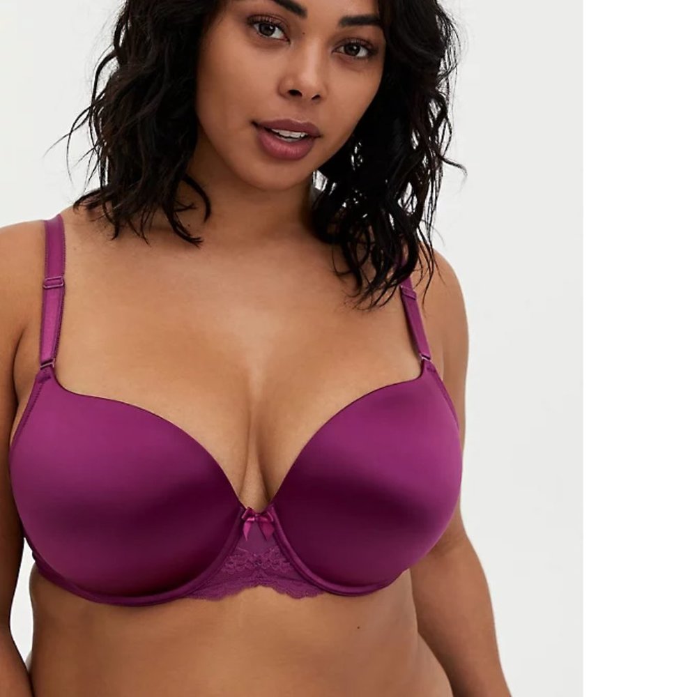 TORRID Plum Purple 360 Back Smoothing Push Up T-Shirt Bra